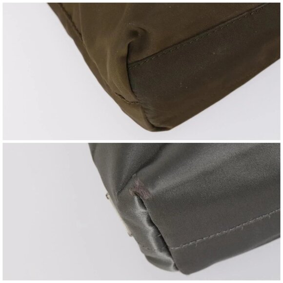 PRADA Hand Bag Nylon 2 Set Gray Brown Auth - Picture 16 of 16